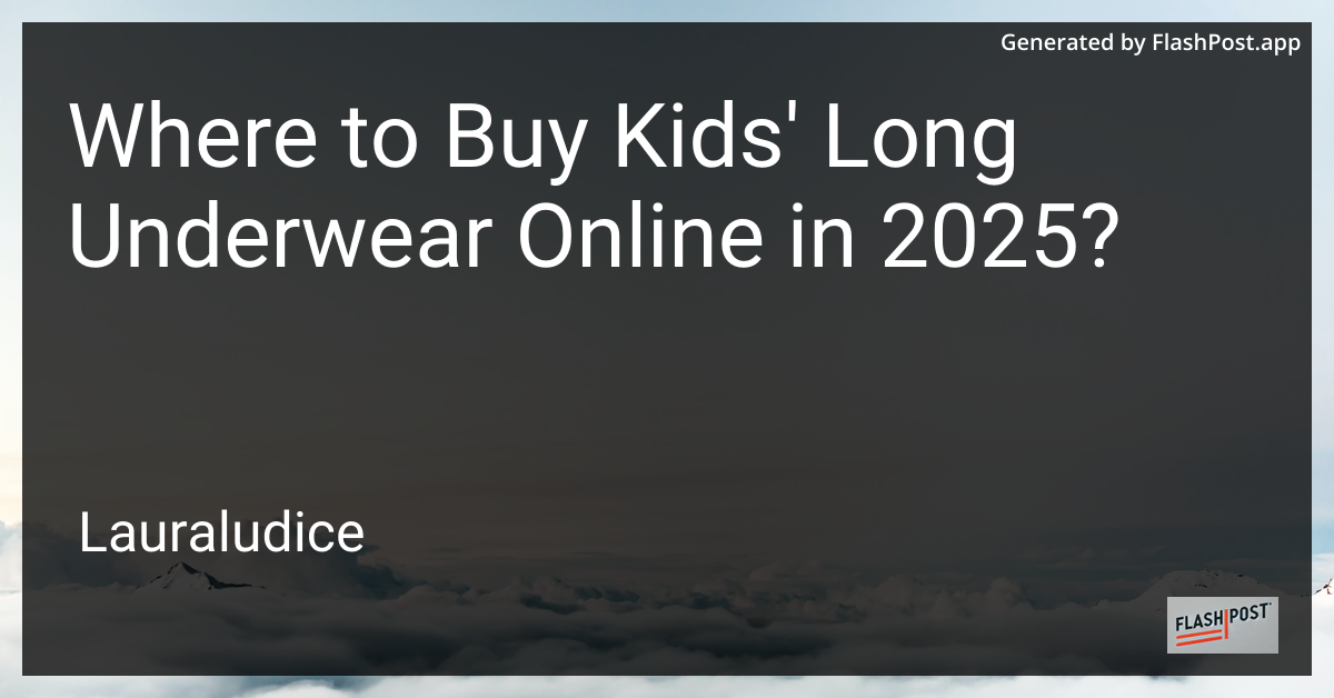 Kids Long Underwear