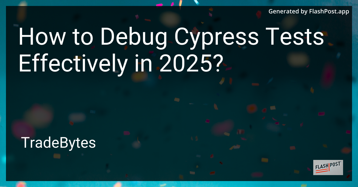 Debugging Cypress Tests