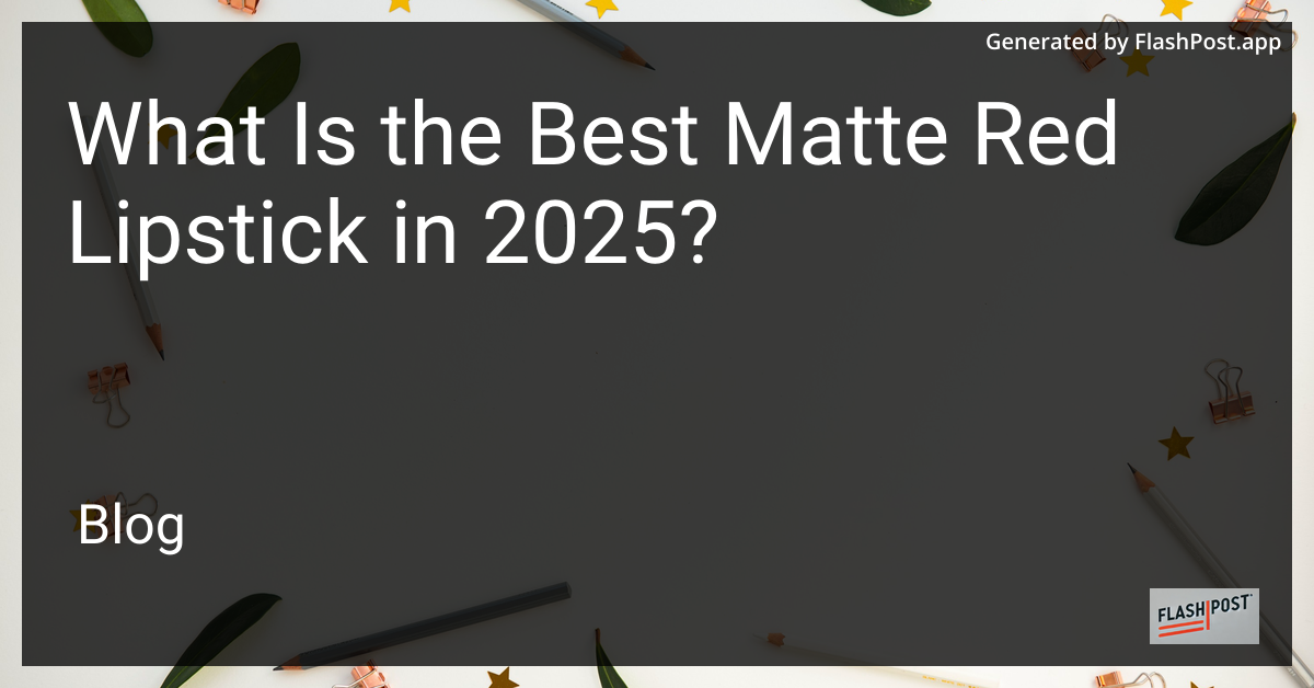 Matte Red Lipstick