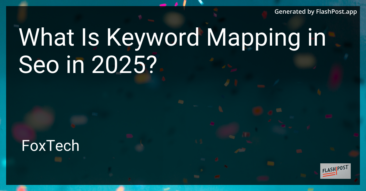 Keyword Mapping in SEO