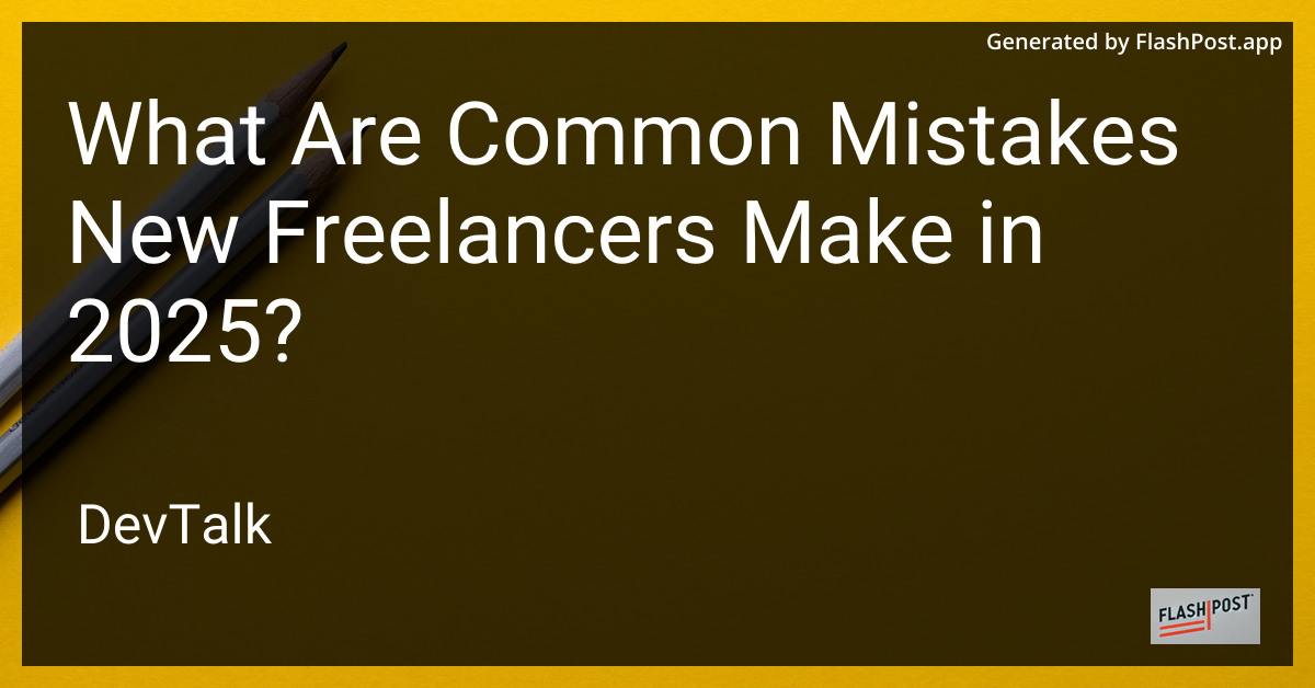 what are common mistakes new freelancers make in 2025?