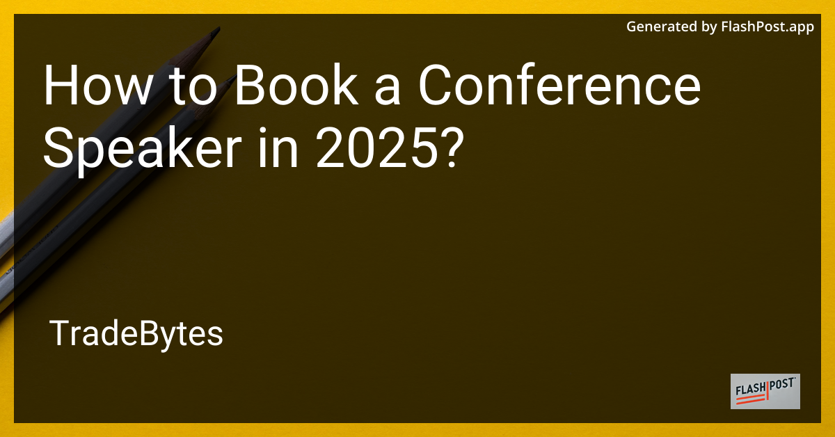 Conference Speaker Booking