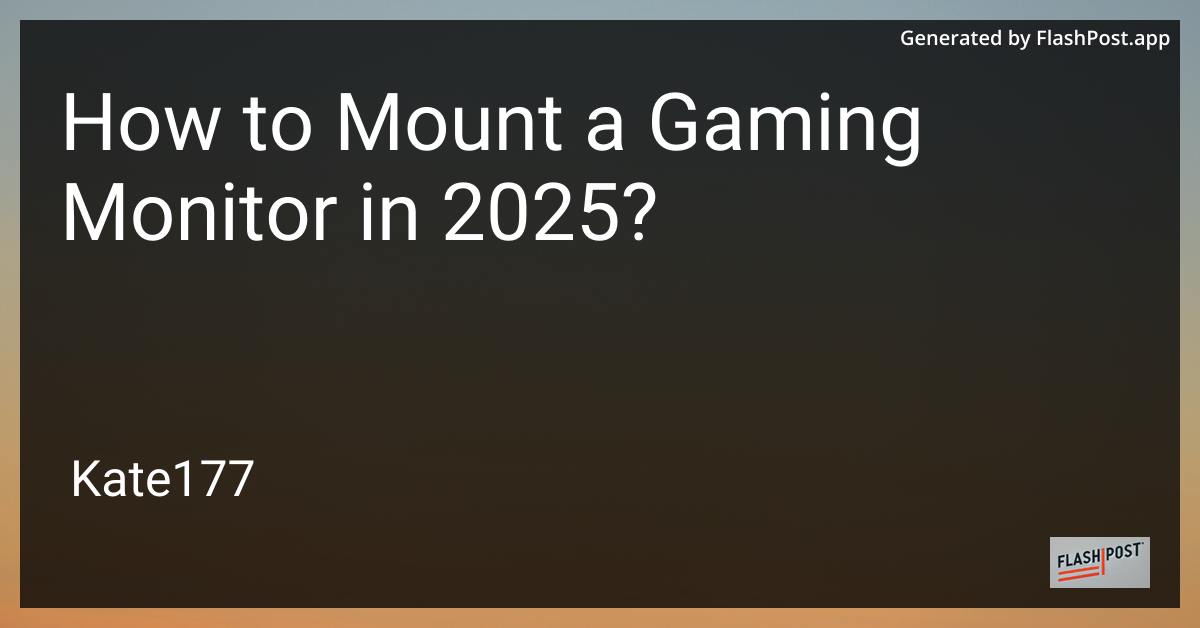 Gaming Monitor Mounting