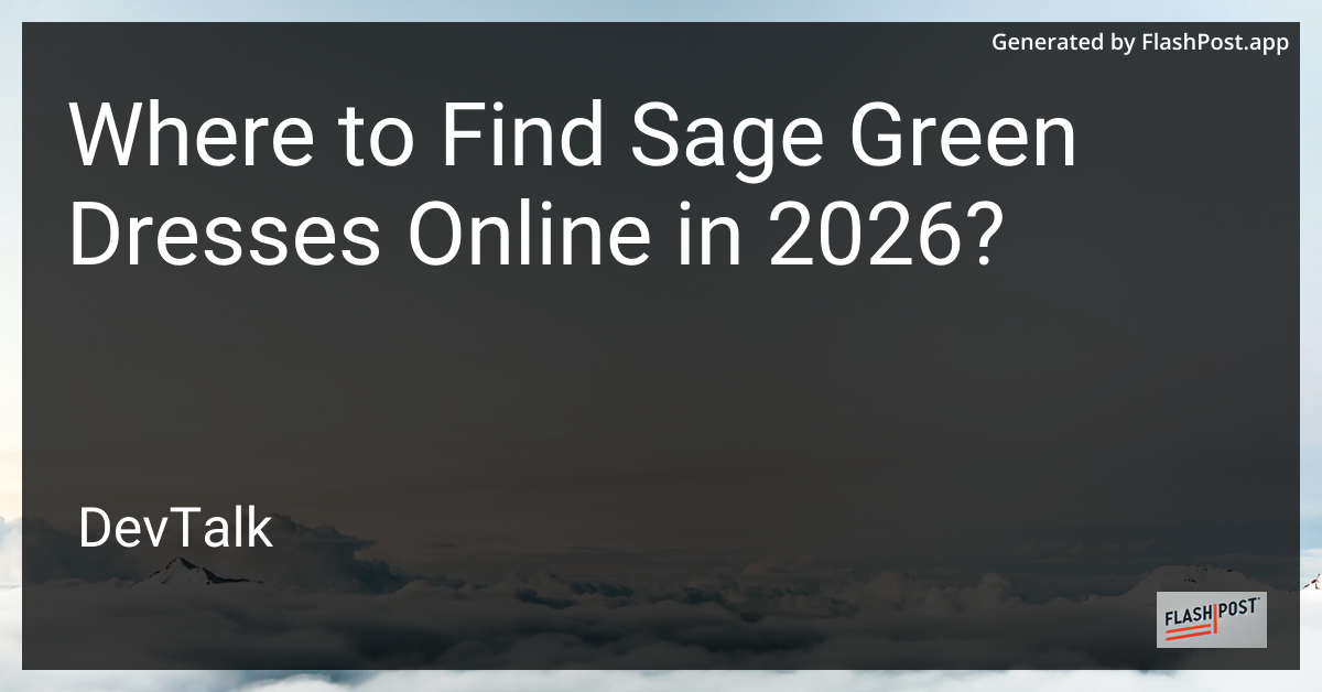 Where to Find Sage Green Dresses Online in 2026?