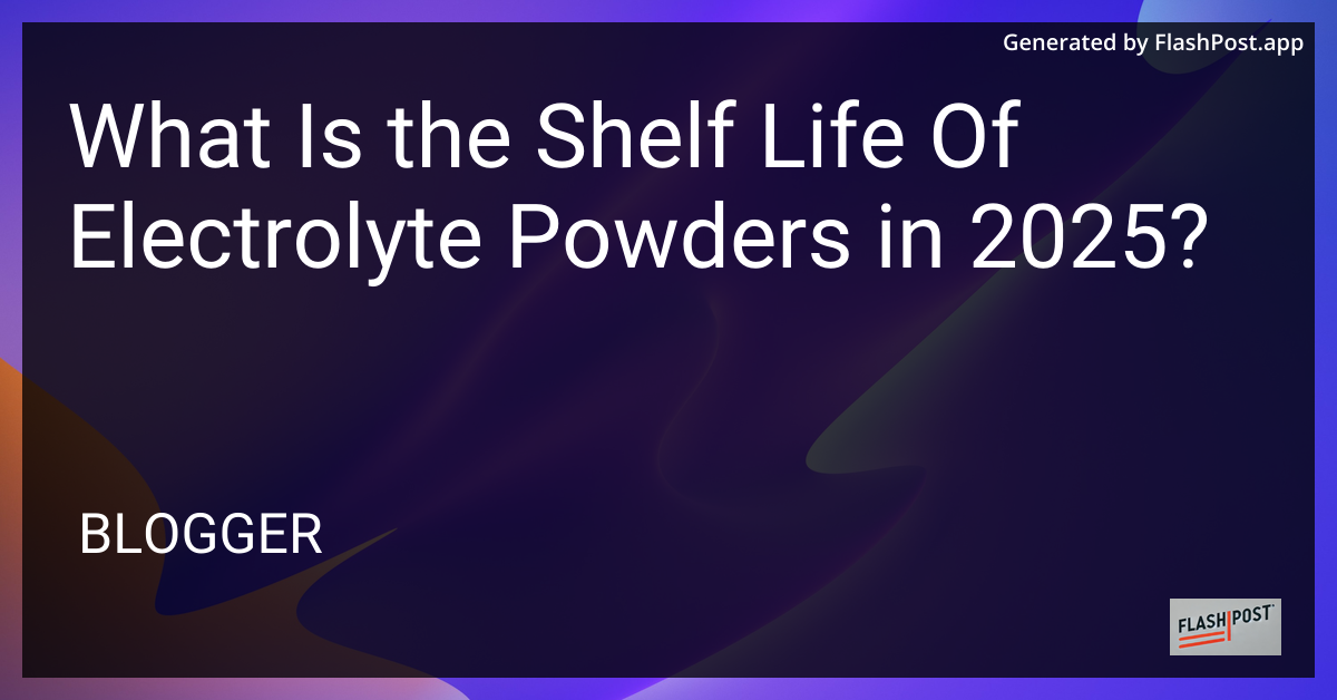 Electrolyte Powders