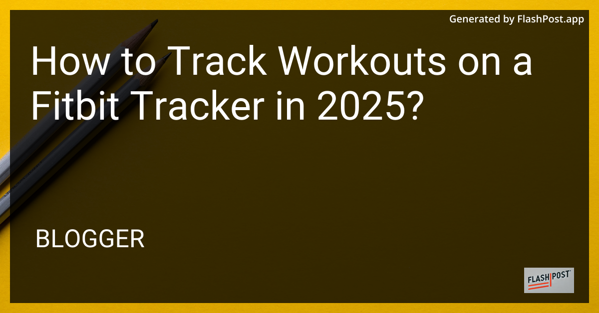 Track Workouts on Fitbit