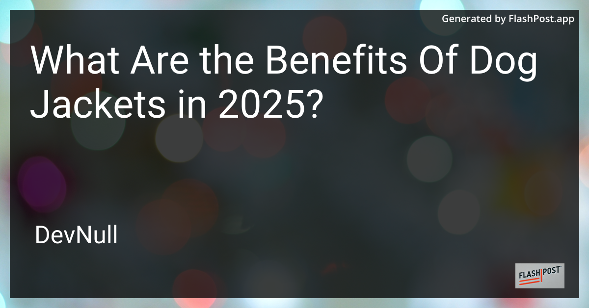 What Are the Benefits Of Dog Jackets in 2025?