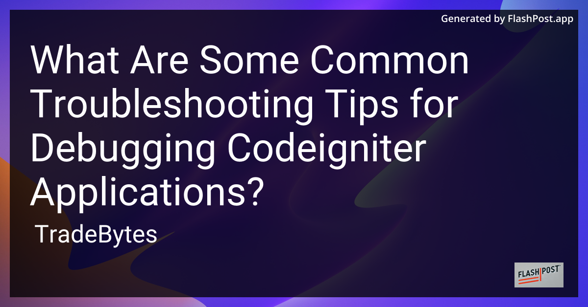 Troubleshooting CodeIgniter