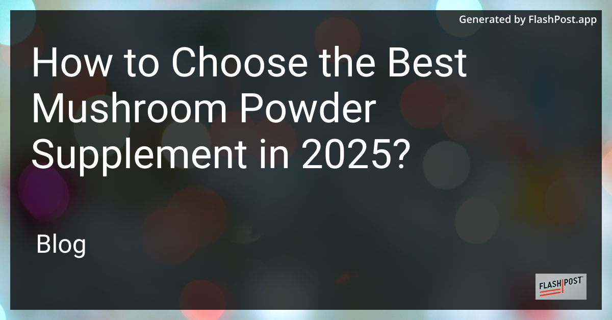 Mushroom Powder Supplements