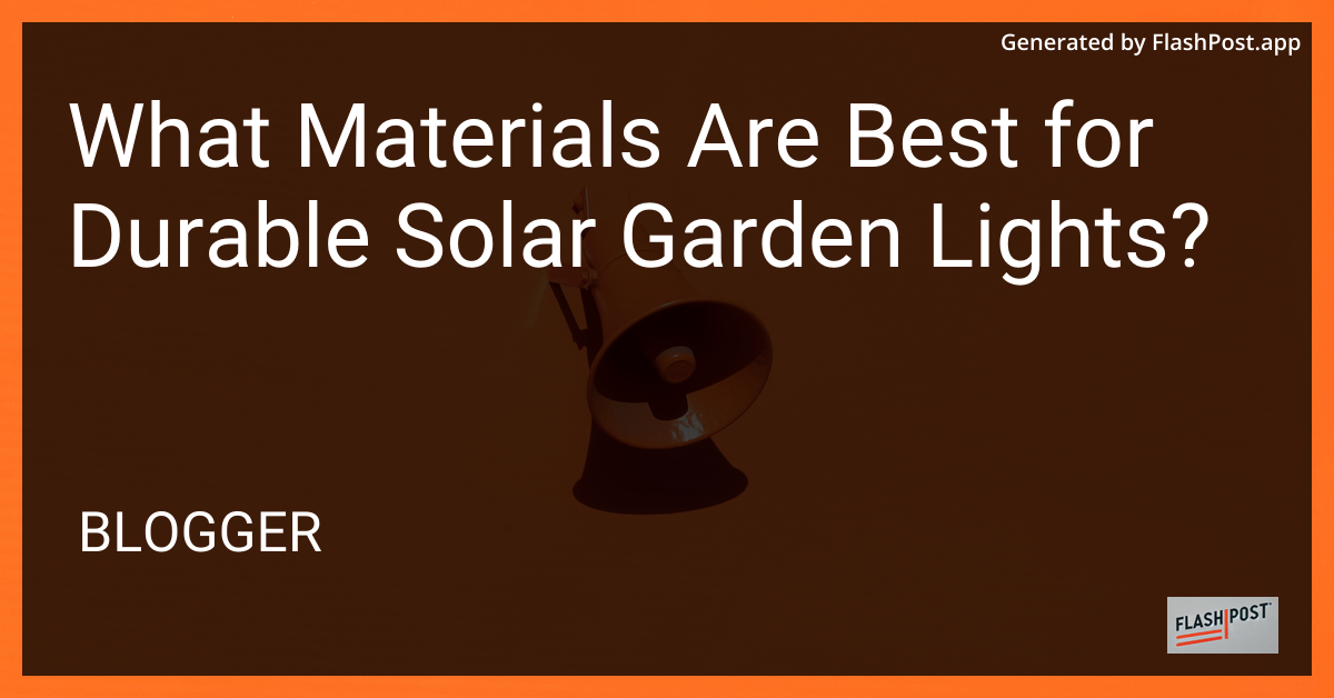 Durable Solar Garden Lights