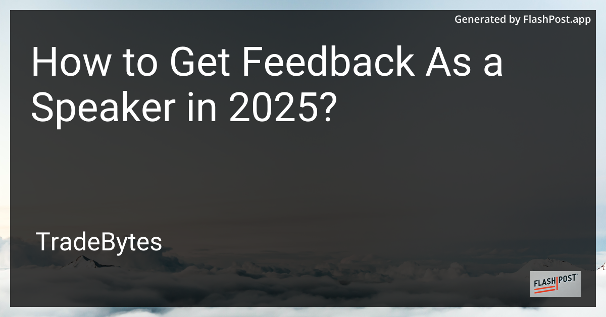 Feedback as a Speaker