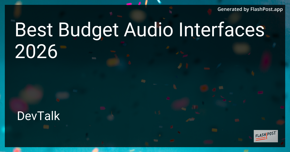 Best Budget Audio Interfaces 2026