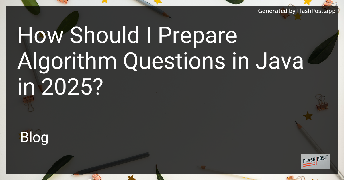 Algorithm preparation in Java