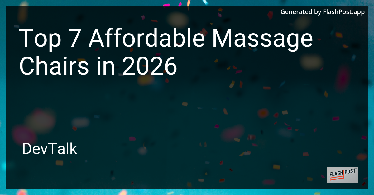 Top 7 Affordable Massage Chairs in 2026