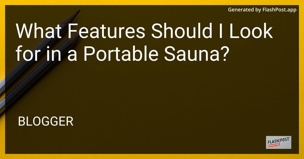 Portable Sauna