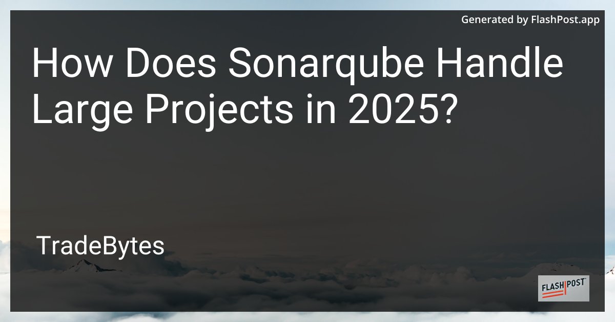 Large Project Handling with SonarQube