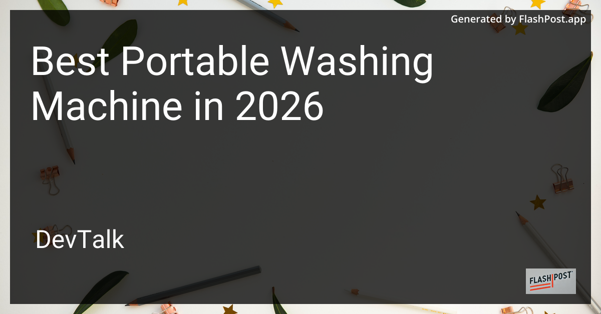 Best Portable Washing Machine in 2026