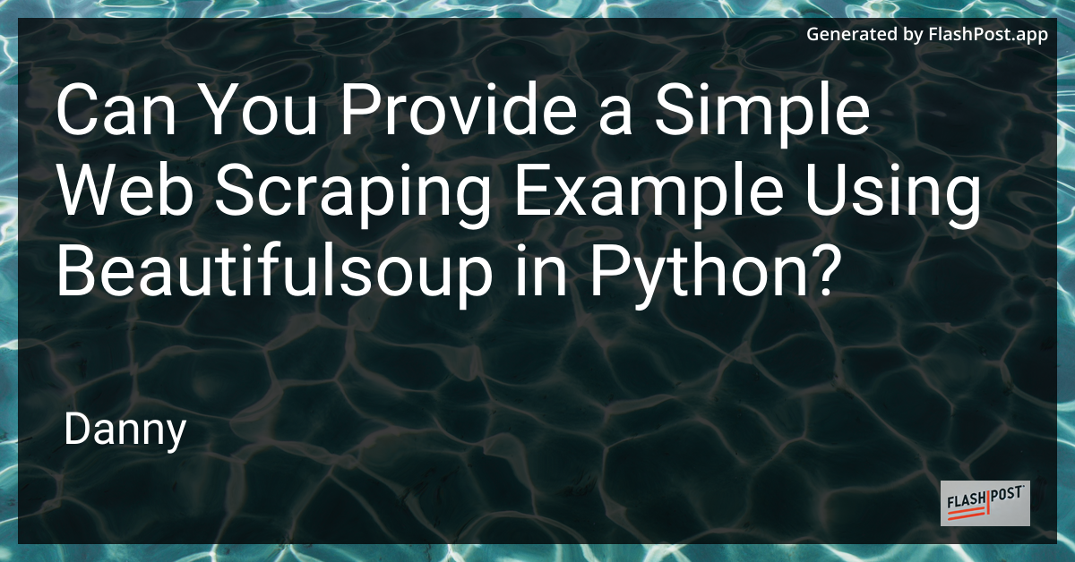 Web Scraping Example