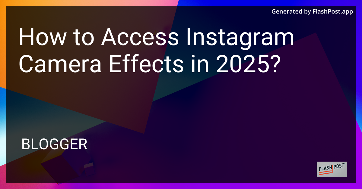 Access Instagram Camera Effects