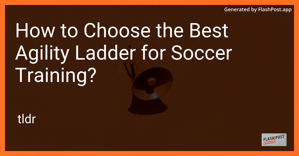 Agility Ladder for Soccer Training