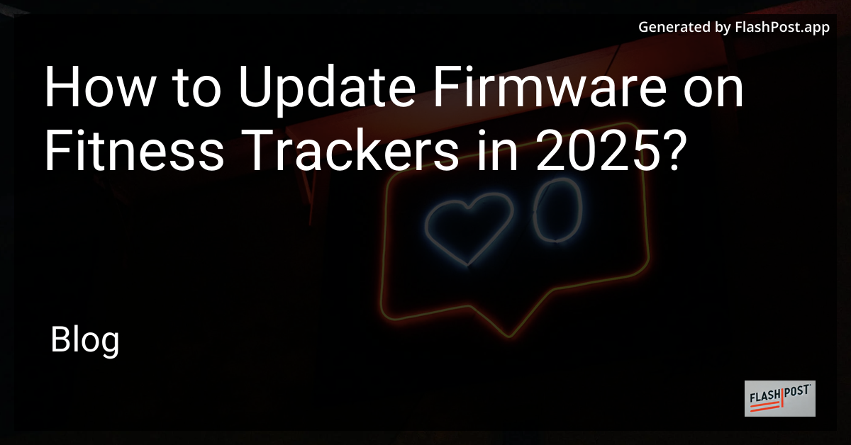 Fitness Tracker Firmware Update