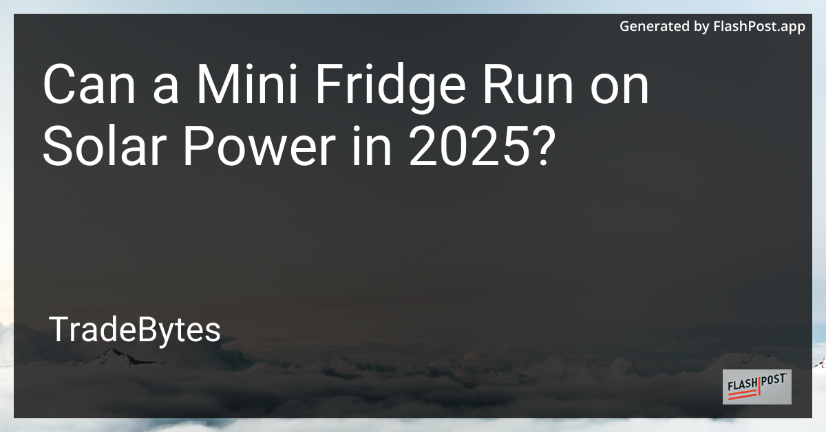 Mini Fridge Solar Power