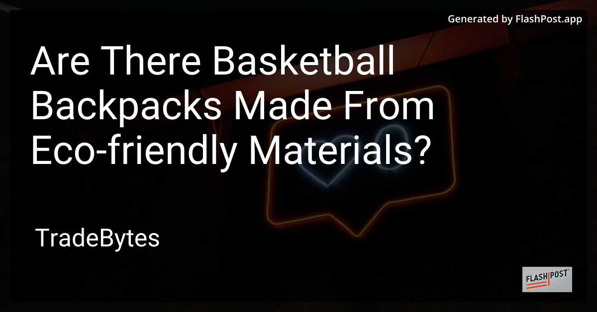 Eco-Friendly Basketball Backpack