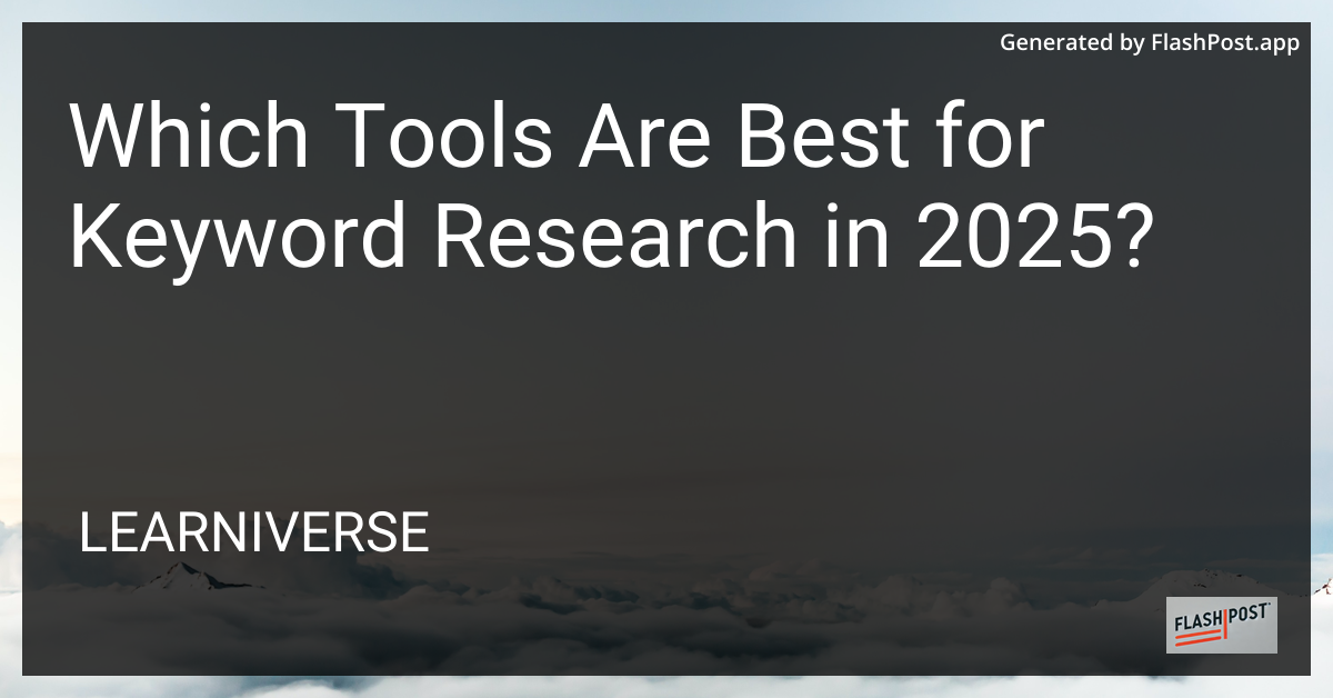 Keyword Research Tools