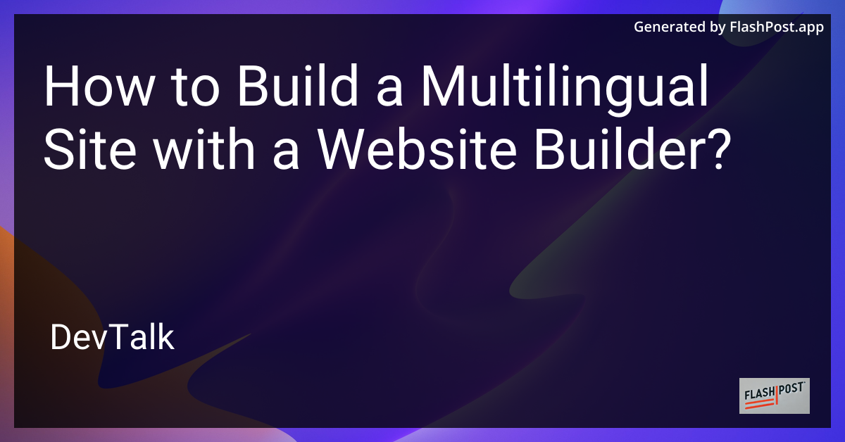 how to build a multilingual site with a website builder?
