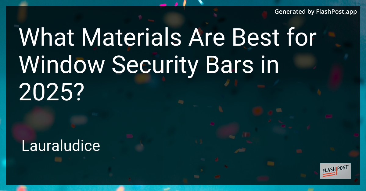 Window Security Bars