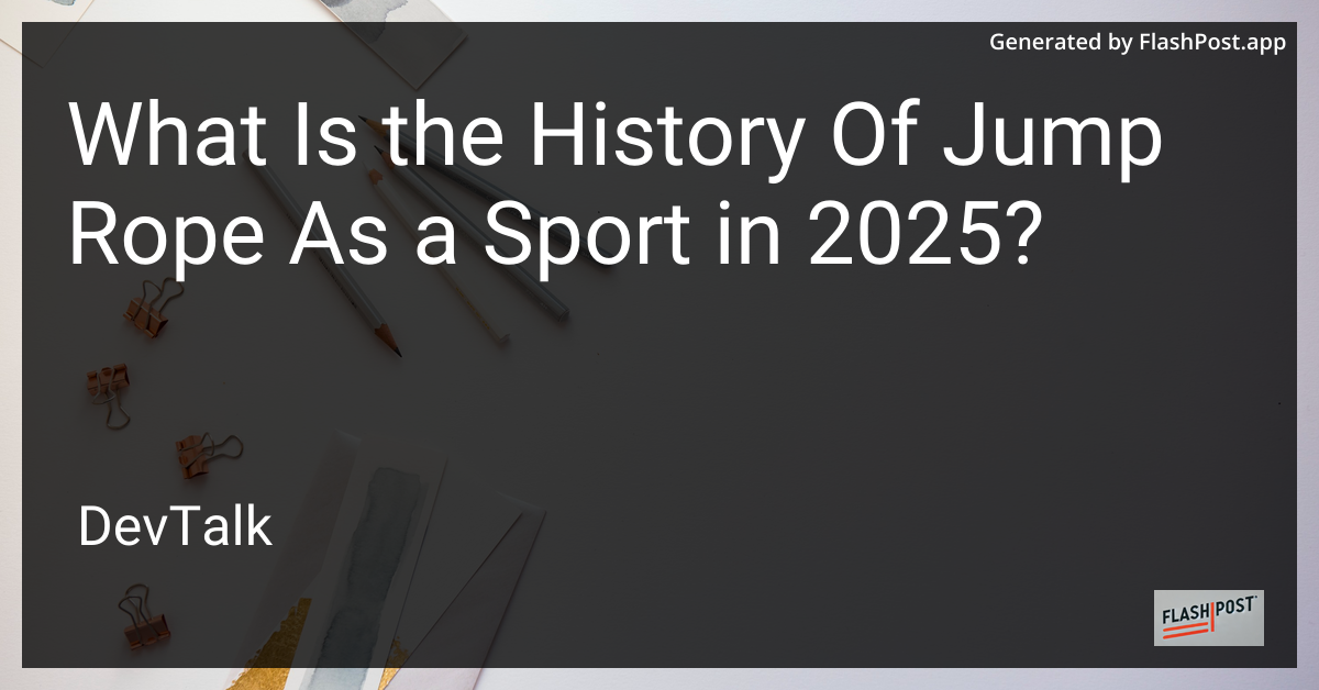 what is the history of jump rope as a sport in 2025?