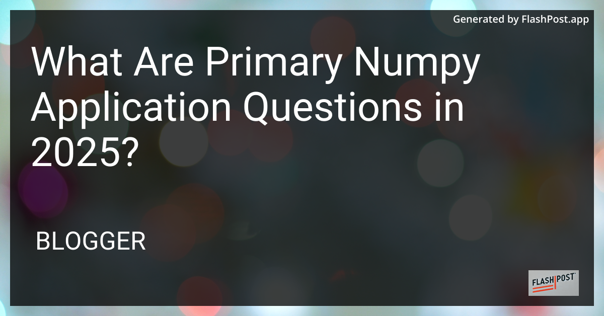 Numpy Applications