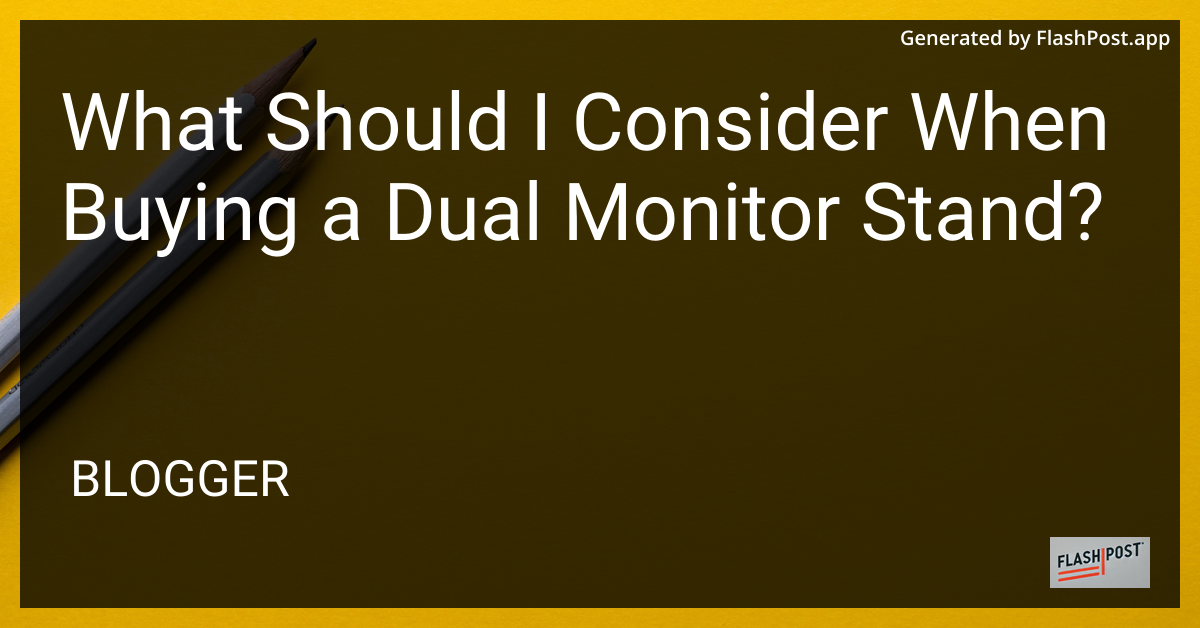 Dual Monitor Stand