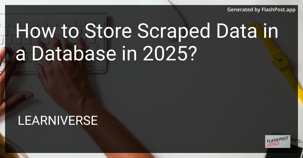 Storing Scraped Data
