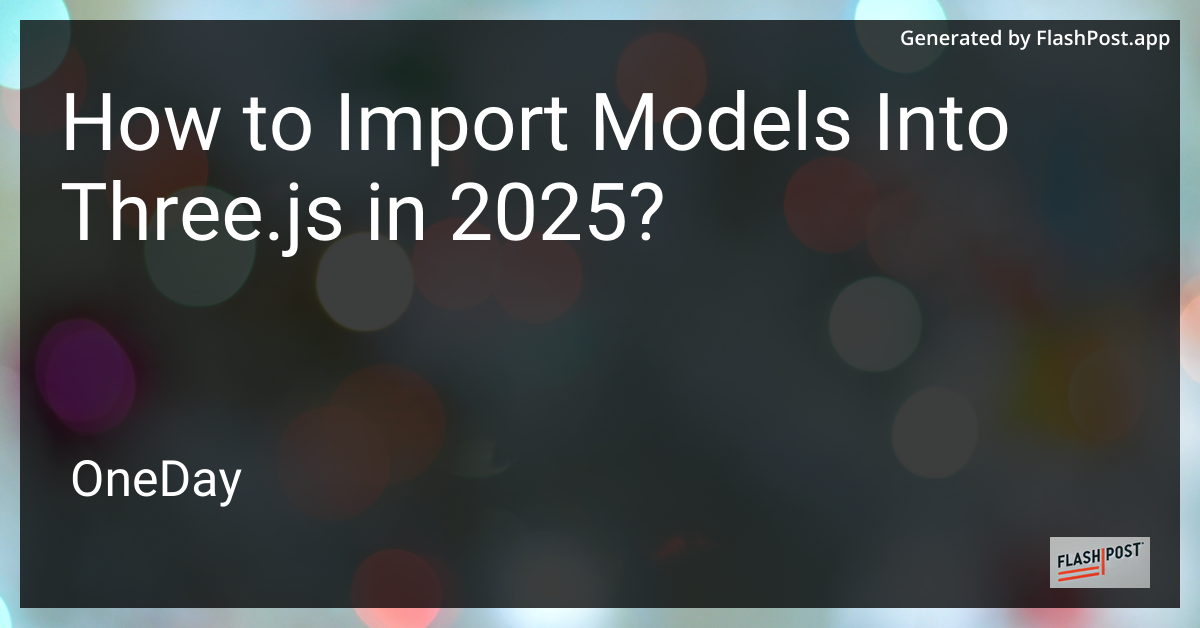 Three.js Import Models