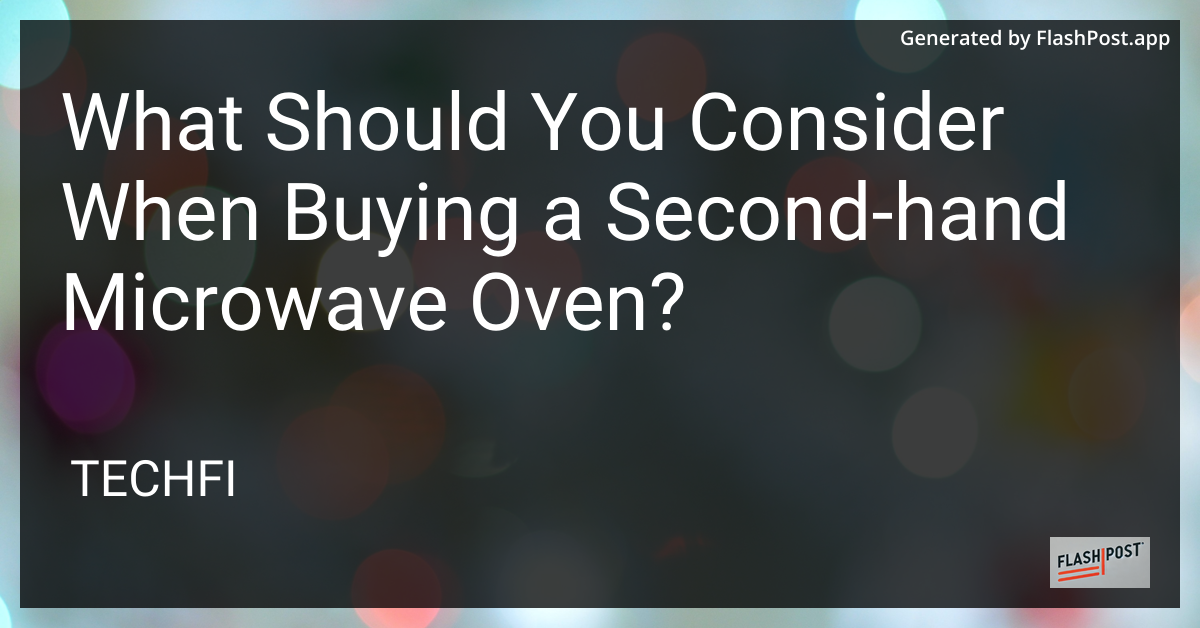 Second-hand Microwave Oven