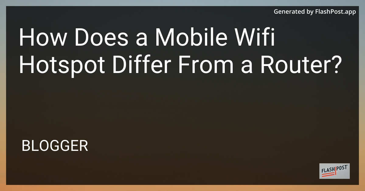 Mobile WiFi Hotspot