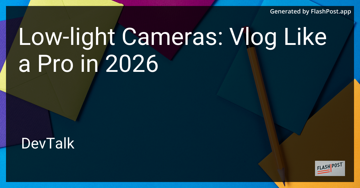 Low-Light Cameras: Vlog Like a Pro in 2026