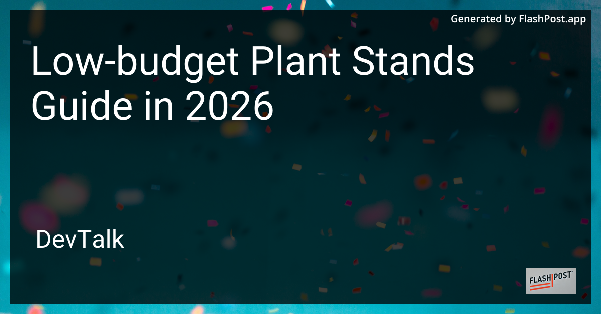 Low-Budget Plant Stands Guide in 2026