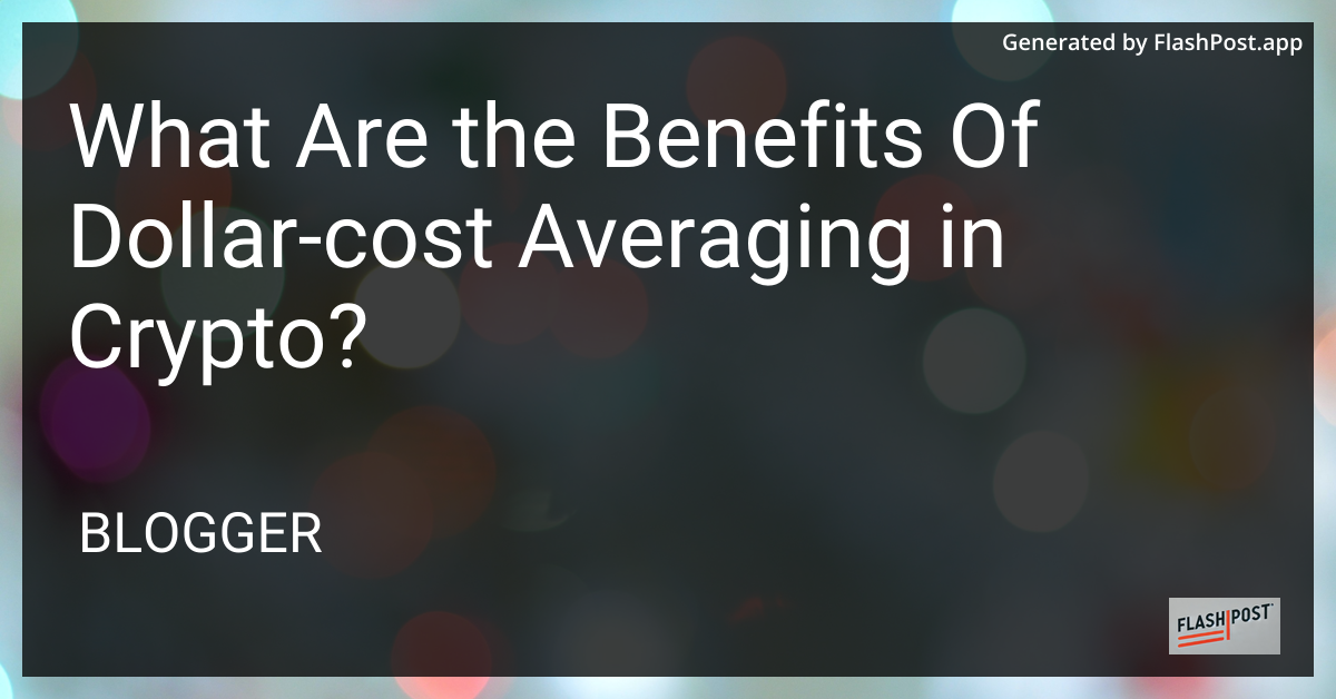 Dollar-Cost Averaging in Crypto