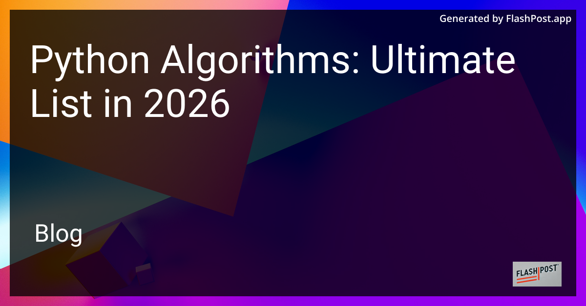 Python Algorithms: Ultimate List in 2026
