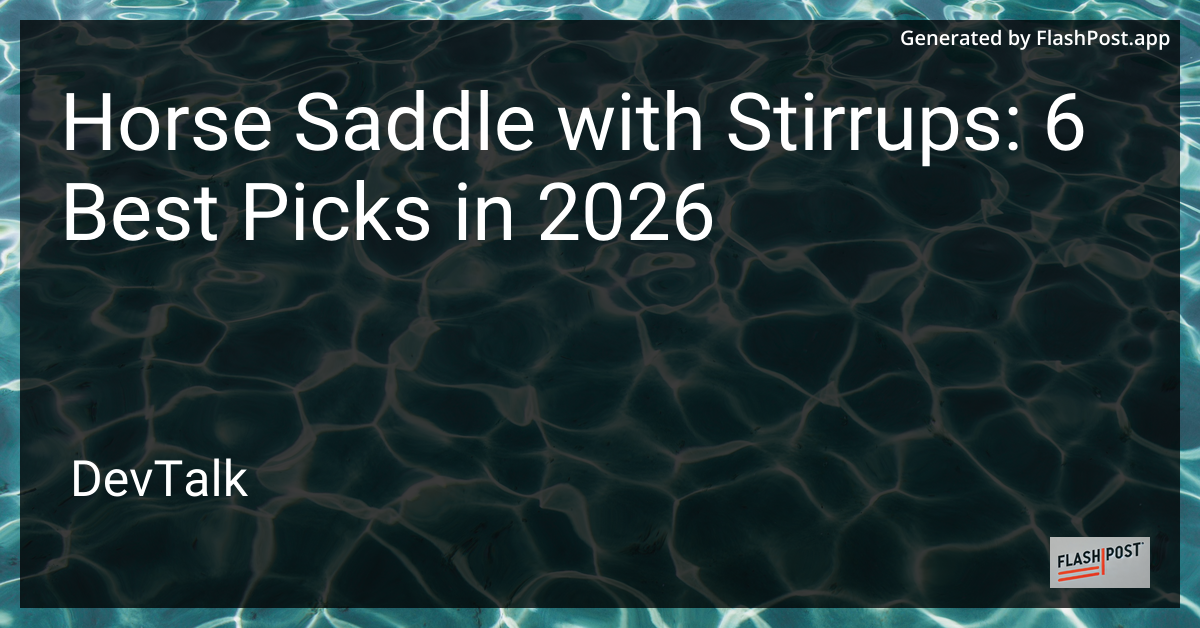 Horse Saddle with Stirrups: 6 Best Picks in 2026