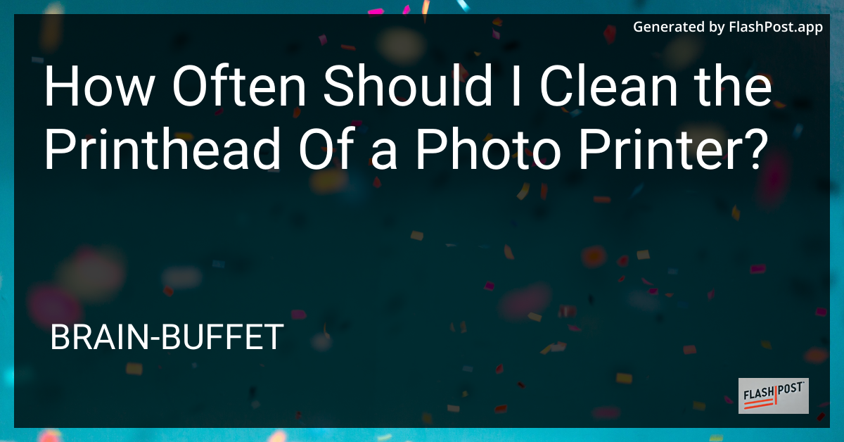 Photo Printer Maintenance