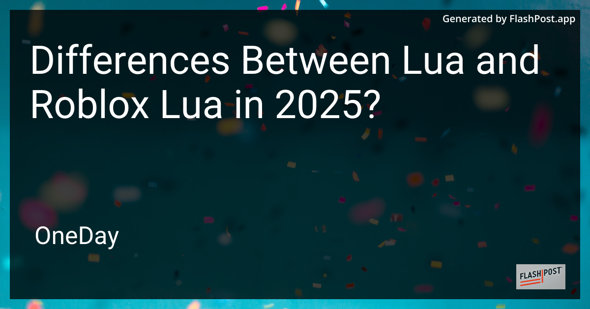 Lua and Roblox Lua