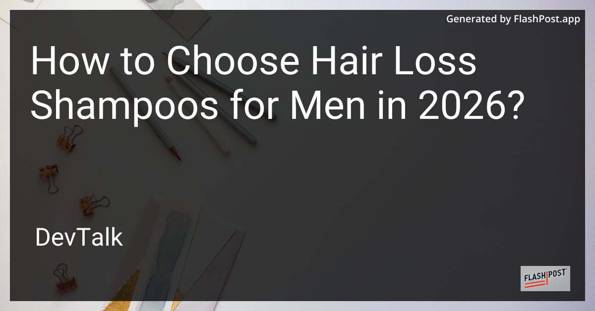 How to Choose Hair Loss Shampoos for Men in 2026?