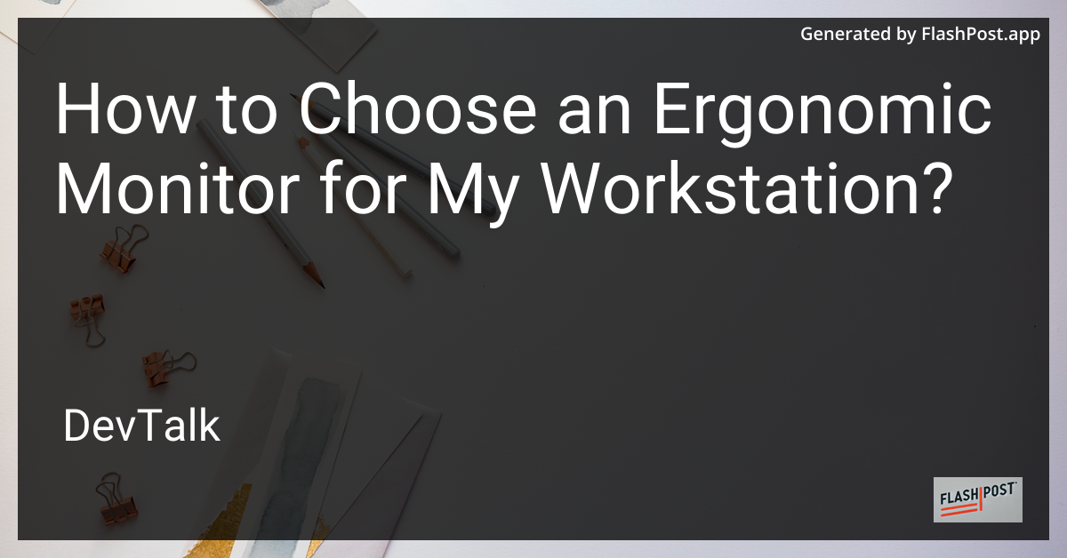 how to choose an ergonomic monitor for my workstation?