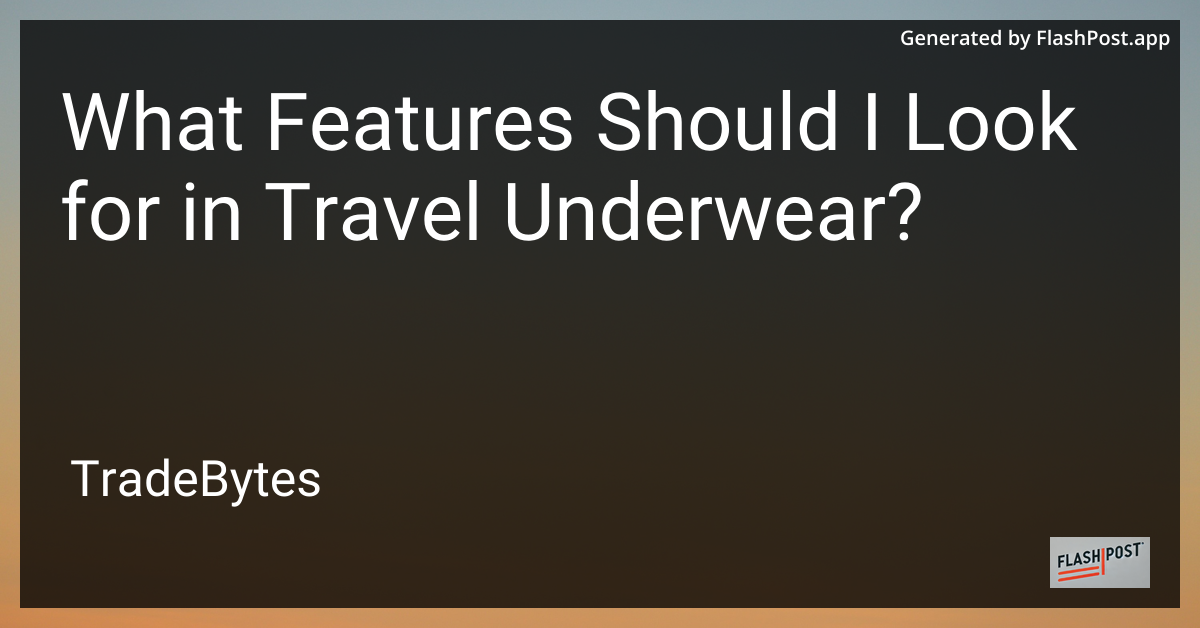Travel Underwear