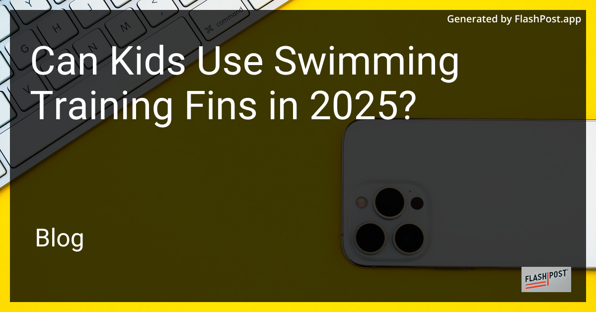 Kids using swimming training fins