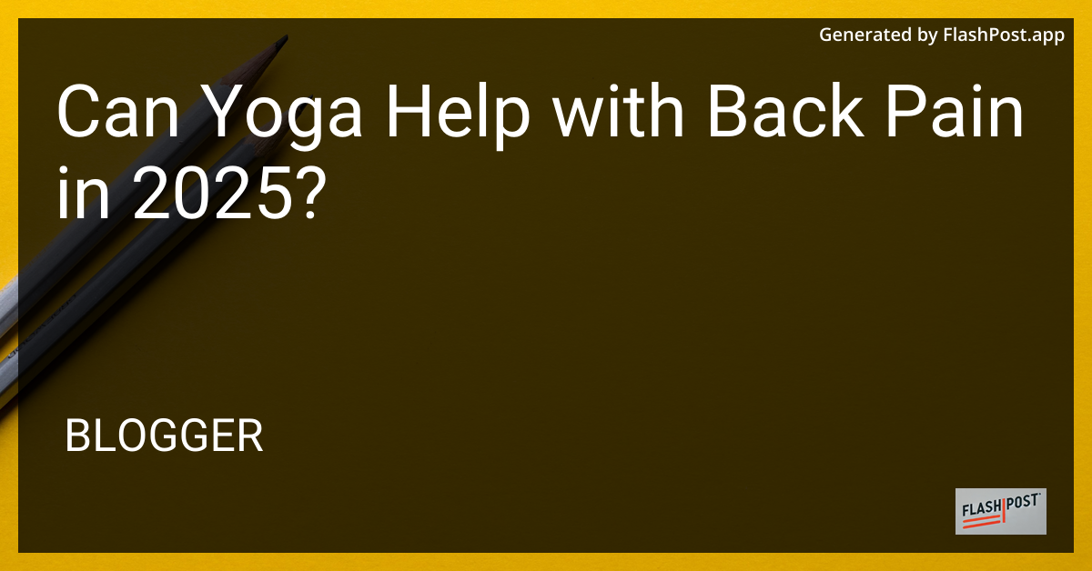 Yoga and Back Pain