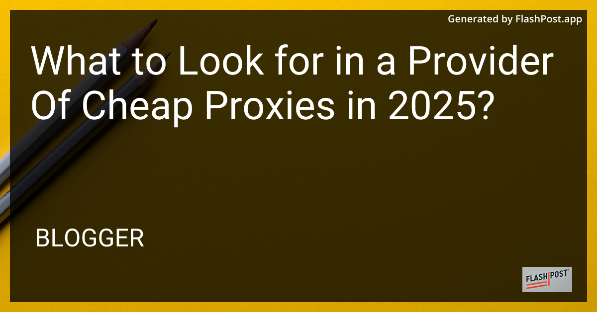 Cheap Proxies
